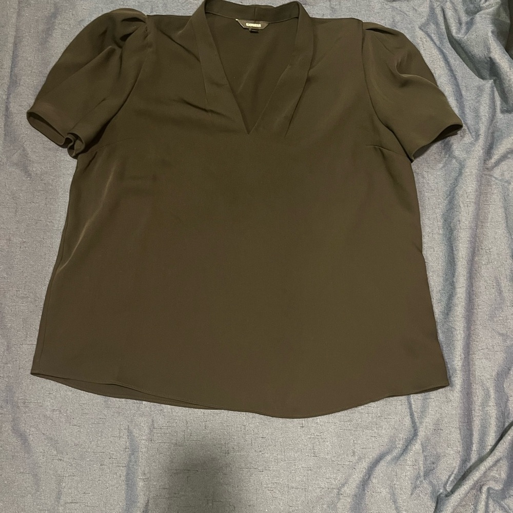 Elegant Express Black Puff Sleeve Women's Top sz Medium